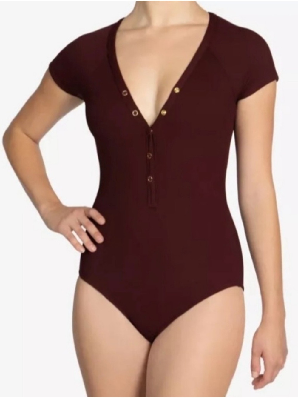 🍷 BURGUNDY Snap Ribbed One Piece Swimsuit. WAS SO OBSESSED,BOUGHT 2 last summer!